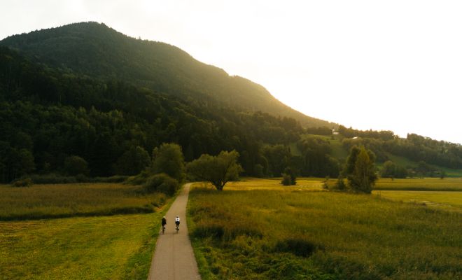 Fahrradfahrerinnen Abenstimmung